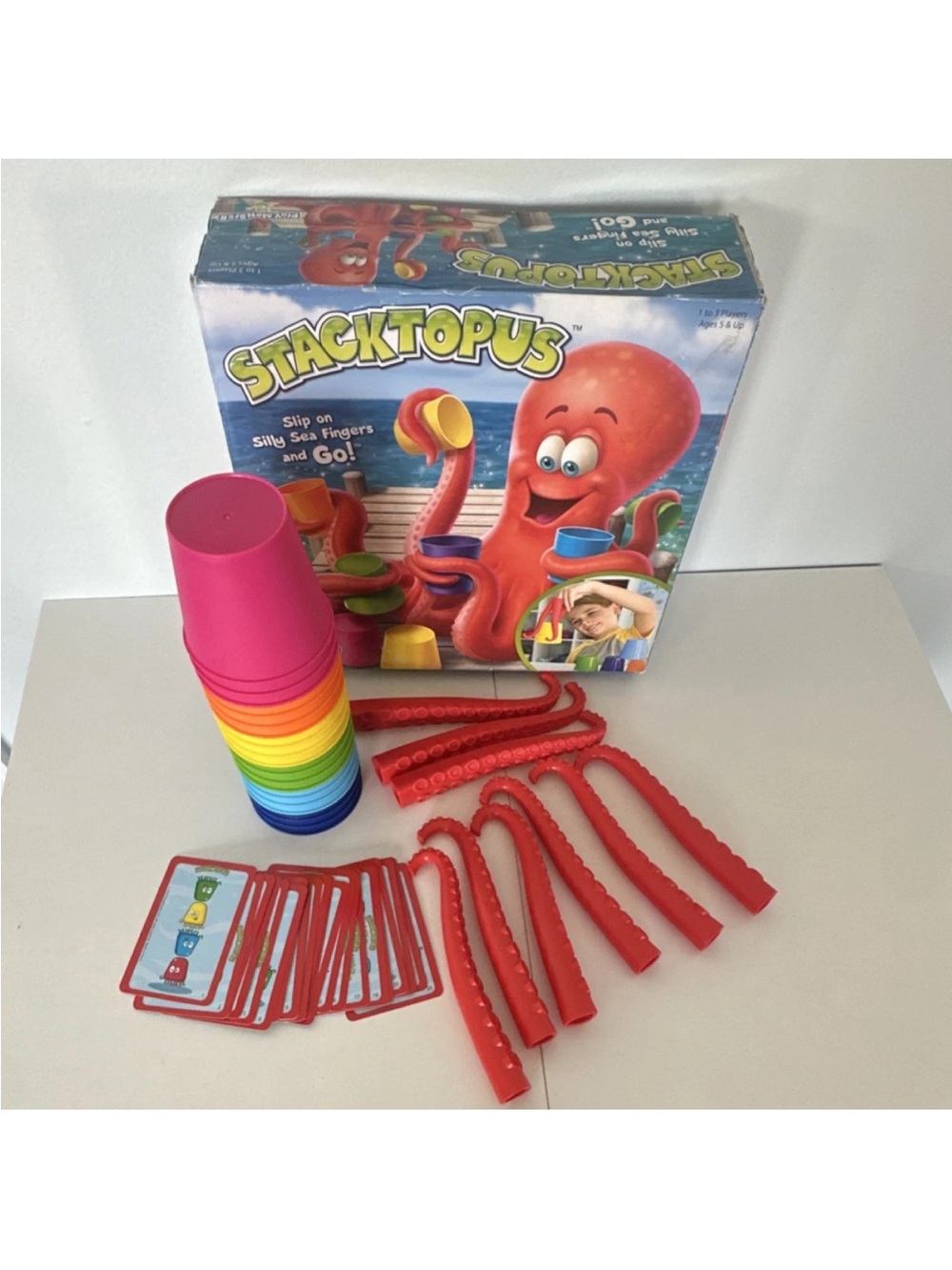 Play Monster 2019 Stacktopus Kids Stacking Game - Red & Multicolor Ages 5 and up